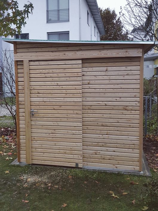 Gartenhaus mit Schiebetür Schreinerei Widmann